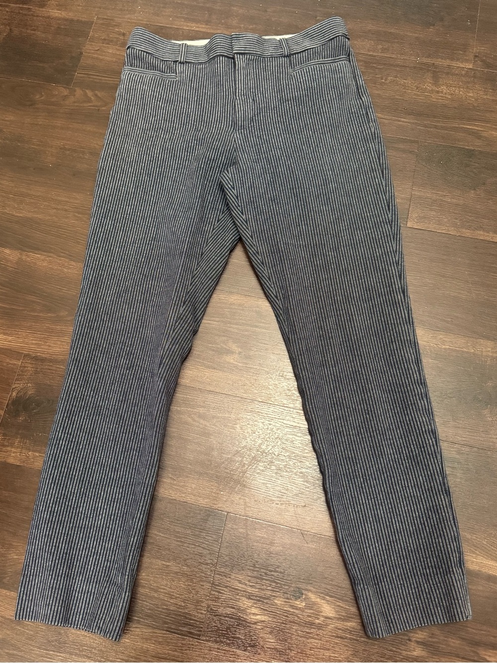 Banana Republic High-Rise Sloan Pinstripe Pants Navy Blue Women's Size 6